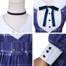 BanG Dream! Ave Mujica Wakaba Mutsumi Cosplay Costume Blue Plaid Dress