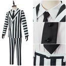 Beetlejuice Cosplay Costume Men Striped Suit Revivalism Gentleman Uniform - AwwwCos