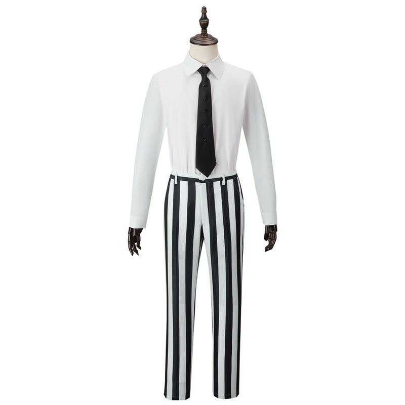 Beetlejuice Cosplay Costume Men Striped Suit Revivalism Gentleman Uniform - AwwwCos
