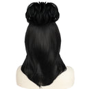 Beetlejuice Lydia Deetz Cosplay Wig Black Long Straight with Flower Buds