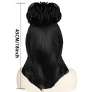 Beetlejuice Lydia Deetz Cosplay Wig Black Long Straight with Flower Buds