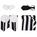 Beetlejuice Michael Keaton Cosplay Costume Female Striped Hip Hugging Dress - AwwwCos