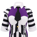 Beetlejuice Michael Keaton Cosplay Costume Female Striped Hip Hugging Dress - AwwwCos