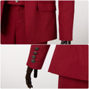 Beetlejuice Wedding Suit Cosplay Costume Men Bridegroom Red Suit