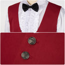 Beetlejuice Wedding Suit Cosplay Costume Men Bridegroom Red Suit