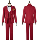Beetlejuice Wedding Suit Cosplay Costume Men Bridegroom Red Suit