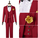 Beetlejuice Wedding Suit Cosplay Costume Men Bridegroom Red Suit