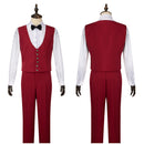 Beetlejuice Wedding Suit Cosplay Costume Men Bridegroom Red Suit