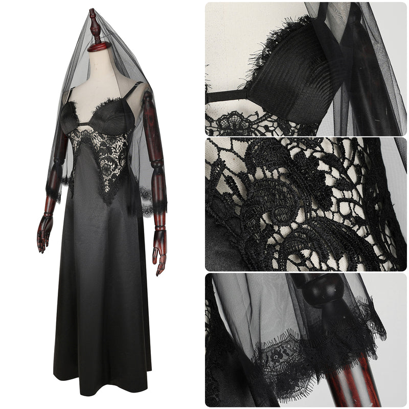Beetlejuice Astrid Black Wedding Dress Cosplay Costume