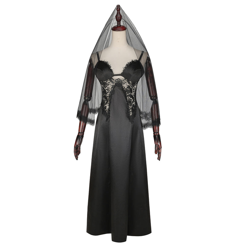 Beetlejuice Astrid Black Wedding Dress Cosplay Costume