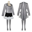 Beetlejuice Costume Black and White Striped Couple Clothing Michael Keaton Suits