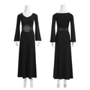 Beetlejuice Costume Lydia Black Long Dress for Women Waist Cinching Skirt