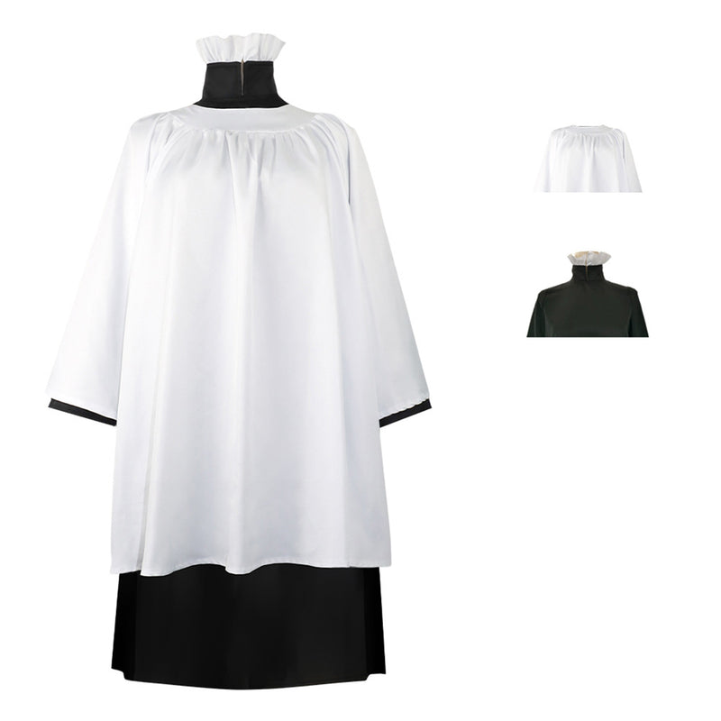 Beetlejuice White Pastor Cosplay Costume Church Worship Robe