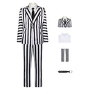 Beetlejuice Costume Black and White Striped Couple Clothing Michael Keaton Suits