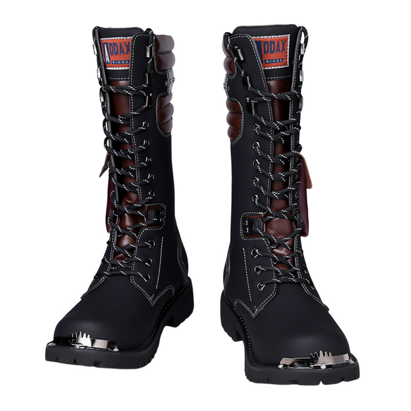 Big Head Leather Boots Outdoor Workwear Men's High Boots With Bag