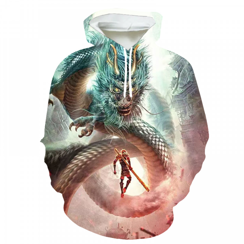 Black Myth Wukong 3D Printed Hoodie Chinese Mythology Monkey King Graphic Pullover - AwwwCos