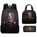Black Myth Wukong Backpacks Set for University with Lunch Bag Pencil Case Pencil Bag - AwwwCos