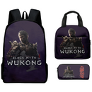 Black Myth Wukong Backpacks Set for University with Lunch Bag Pencil Case Pencil Bag - AwwwCos