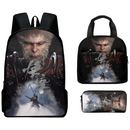 Black Myth Wukong Backpacks Set for University with Lunch Bag Pencil Case Pencil Bag - AwwwCos
