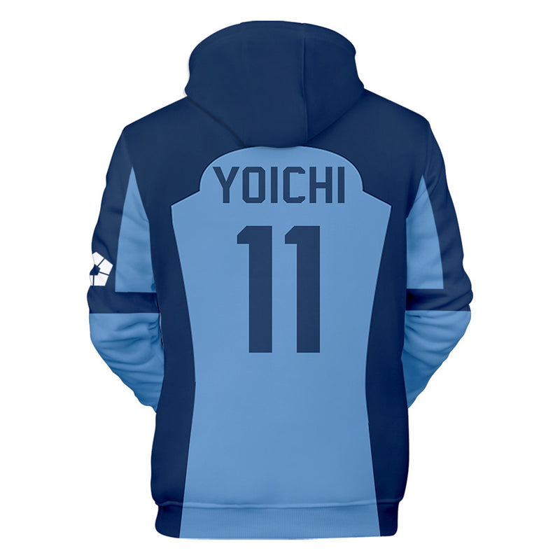 Blue Lock Yoichi Isagi Cosplay Hoodies Casual Hooded Sweatshirt Unisex Clothing - AwwwCos