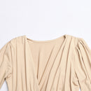 Body Suits Women Trendy Deep V Neck Ruched Pleated Corset Bodysuit