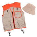 Boy Girls Explorer Cosplay Costume Fishing Adventure Camping Vest Hat - AwwwCos