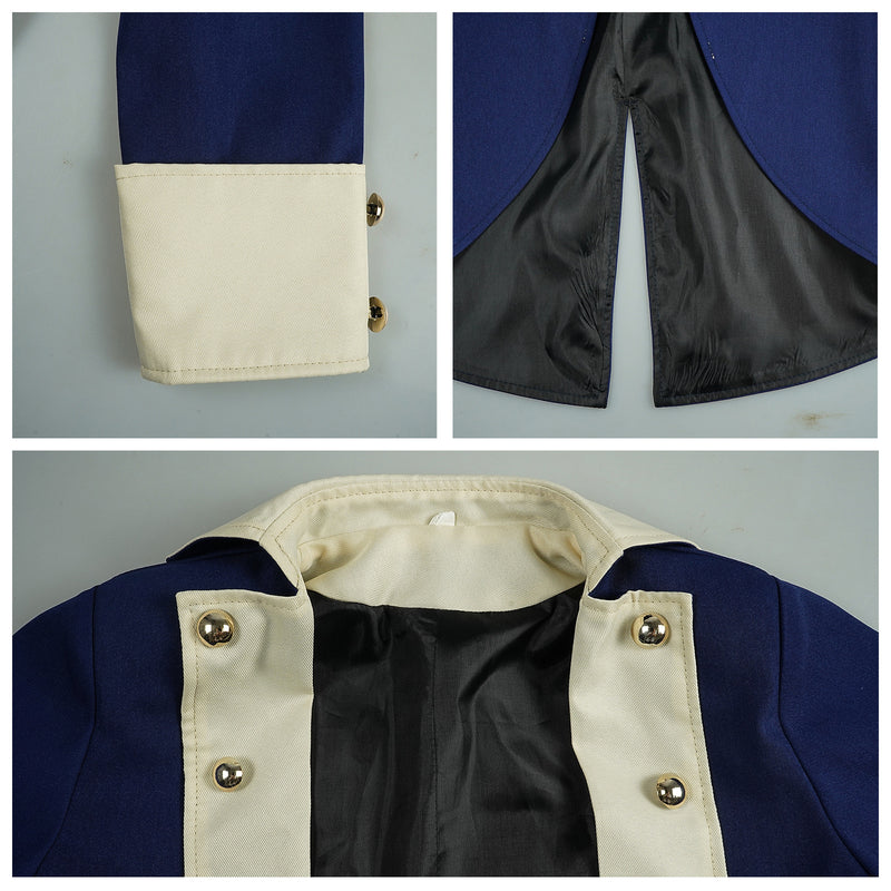 Boys Hamilton Cosplay American Colonial Uniform with Wig