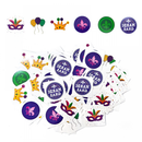 Carnival Golden Purple Green Half Face Mask Headband Feather Accessories - AwwwCos