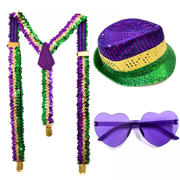 Carnival Golden Purple Green Half Face Mask Headband Feather Accessories