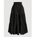 Chiffon Boho Elastic Waist A Line Ruffle Beach Drawstring Pleated Skirt - AwwwCos