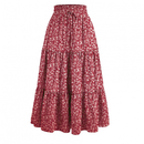 Chiffon Boho Elastic Waist A Line Ruffle Beach Drawstring Pleated Skirt - AwwwCos