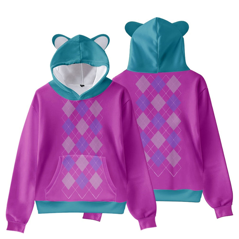 Child Adult Anime K-Pop Demon Hunters Cosplay Costume Cat Ear Hooded Top - AwwwCos