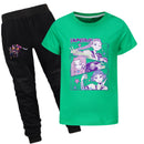 Child Anime K-Pop Demon Hunters Cosplay Costume O Neck T-Shirt Pants - AwwwCos