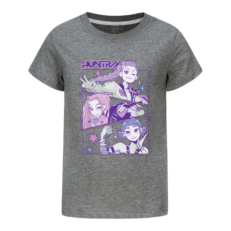 Child Anime K-Pop Demon Hunters Cosplay Costume O Neck T-Shirt - AwwwCos