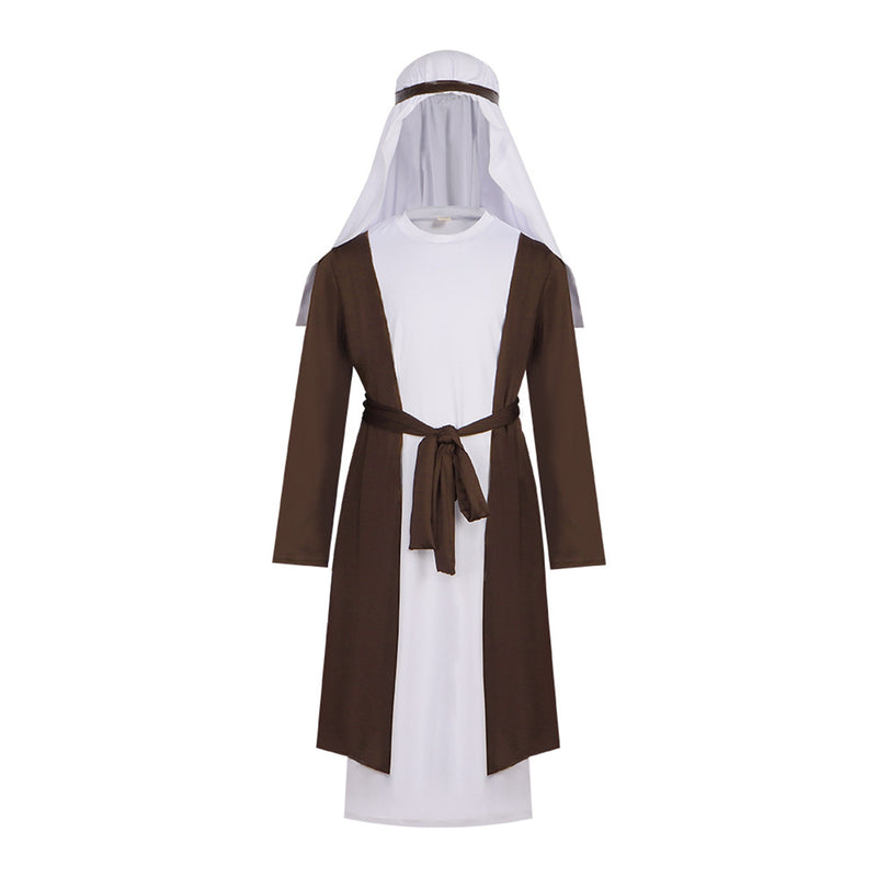 Adult Child Boys Arab Muslim Dubai Cosplay Costume Robe White Turban - AwwwCos