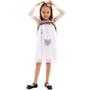 Child Girl Ghost Printed White Summer Dress Cosplay Costume - AwwwCos