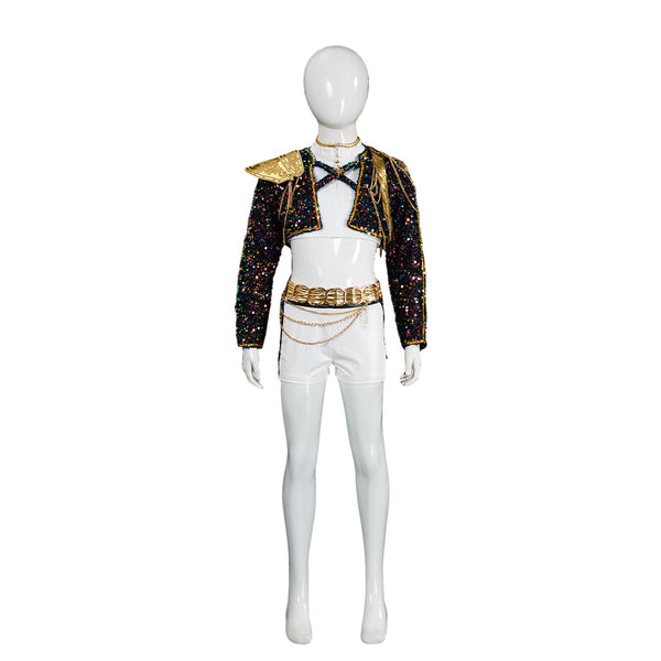Child Girls Anime K-Pop: Demon Hunters Rumi Cosplay Costume Shiny Outfits