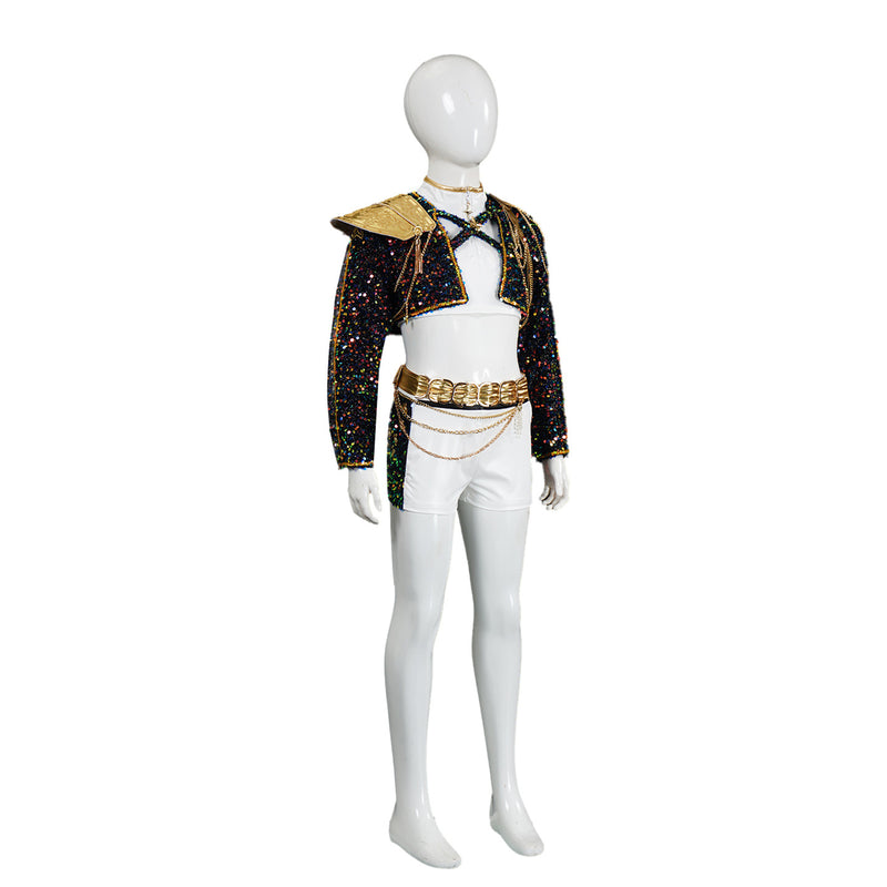 Child Girls Anime K-Pop: Demon Hunters Rumi Cosplay Costume Shiny Outfits - AwwwCos