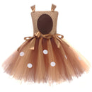 Child Girls Christmas Deer Cosplay Costume Tutu Dress Antler Hair Hoop - AwwwCos