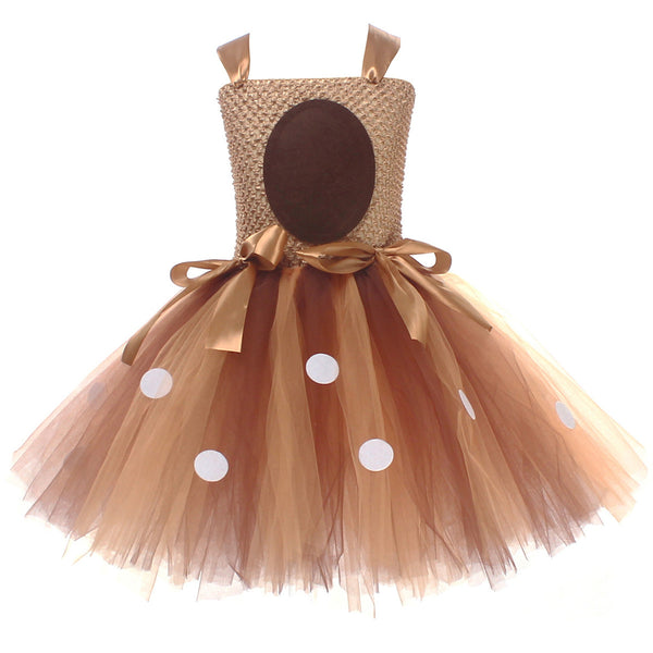Child Girls Christmas Deer Cosplay Costume Tutu Dress Antler Hair Hoop - AwwwCos