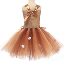 Child Girls Christmas Deer Cosplay Costume Tutu Dress Antler Hair Hoop - AwwwCos