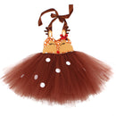 Child Girls Christmas Deer Cosplay Costume Tutu Dress Hair Hoop Set - AwwwCos