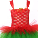 Child Girls Christmas Elf Cosplay Costume Crocheted Tutu Dress Hat Stockings - AwwwCos