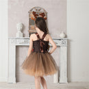 Child Girls Christmas Red Nosed Reindeer Cosplay Costume Tutu Dress Hairband - AwwwCos