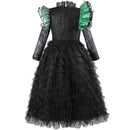 Child Girls Film Wicked Black Witch Cosplay Costume Black Lace Dress - AwwwCos