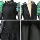 Child Girls Film Wicked Black Witch Cosplay Costume Black Lace Dress - AwwwCos