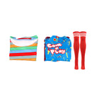 Adult Girls Play Chucky Cosplay Costume Suspender Dress Striped Shirt Socks