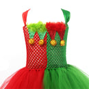 Child Girls Santa Claus Elf Cosplay Costume Performance Tutu Dress Stockings - AwwwCos