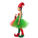 Child Girls Santa Claus Elf Cosplay Costume Performance Tutu Dress Stockings - AwwwCos