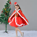 Child Girls Santa Claus Elf Cosplay Costume Tutu Dress Hooded Cloak - AwwwCos